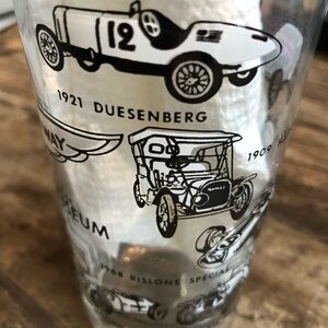 Vintage Indianapolis Motor Speedway Hall of Fame Print Glass Tumbler